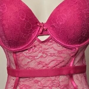 French Affair Lilac Rose Bodysuit Lingerie Plus Size 1X